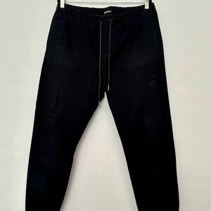 Express Elastic Waist Black Chino Joggers
